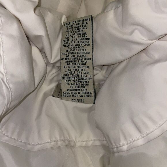 L.L. Bean Extra Large XL Puffer Coat Jacket Parka Zip Faux Fur Hooded Goose Down - Picture 8 of 10